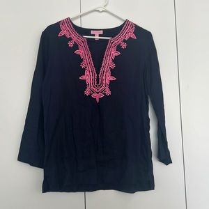 Lilly Pulitzer Amelia Island Linen Long Sleeve Tunic